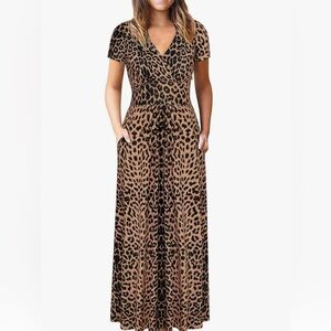 NWOT Leopard Print Maxi Dress